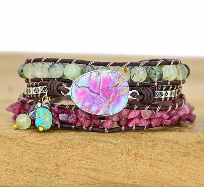 Kleurrijke Malachiet Wikkelarmband Myspirituals