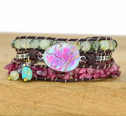 Kleurrijke Malachiet Wikkelarmband Myspirituals