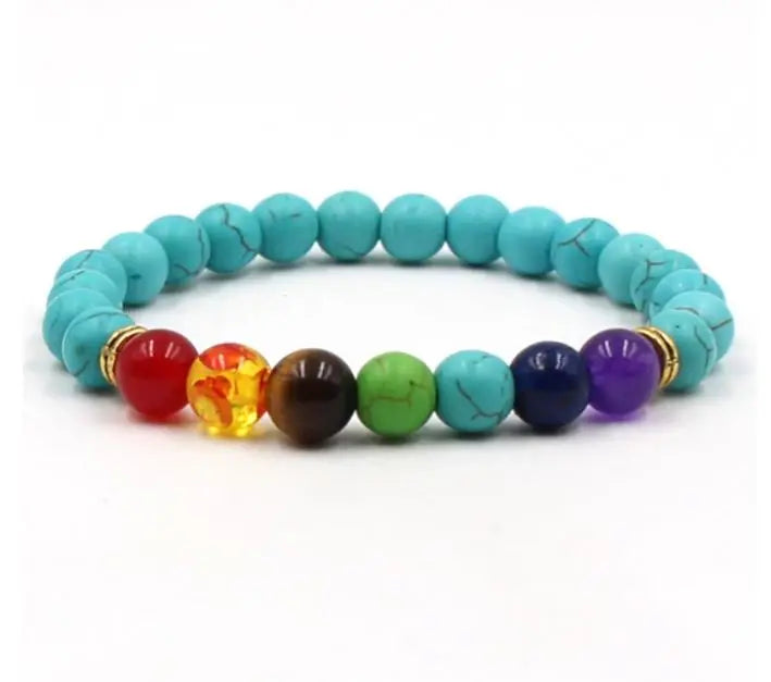 7 Chakra Blauwe Agaat Armband Myspirituals