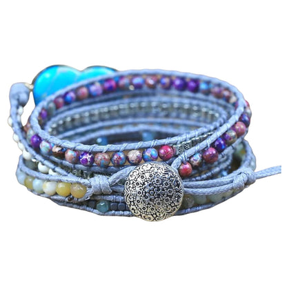 Amazoniet hart wikkelarmband Myspirituals