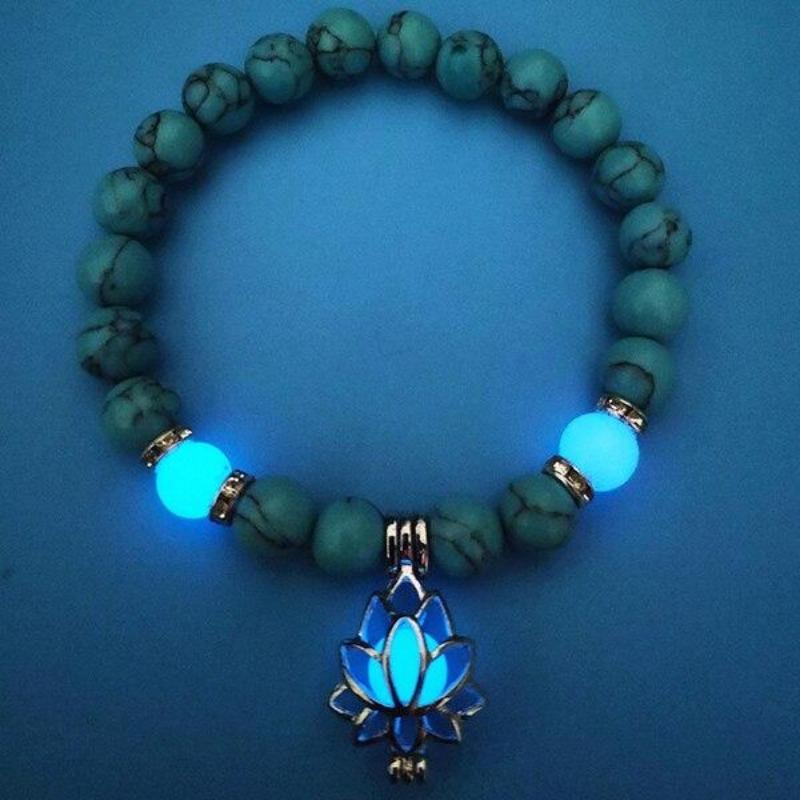 Natuurlijke Lichtgevende Lotus armband Myspirituals