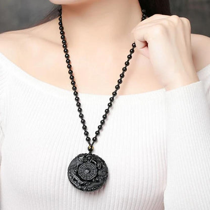Ronde Yin Yang Obsidiaan Ketting Myspirituals
