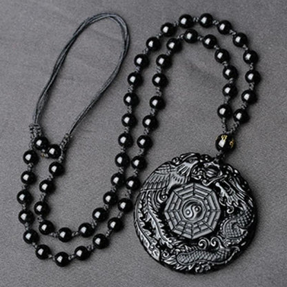 Ronde Yin Yang Obsidiaan Ketting Myspirituals