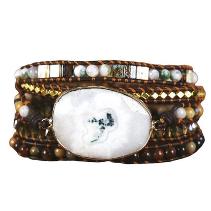 Witte Natuurstenen Kwarts Wikkelarmband Myspirituals