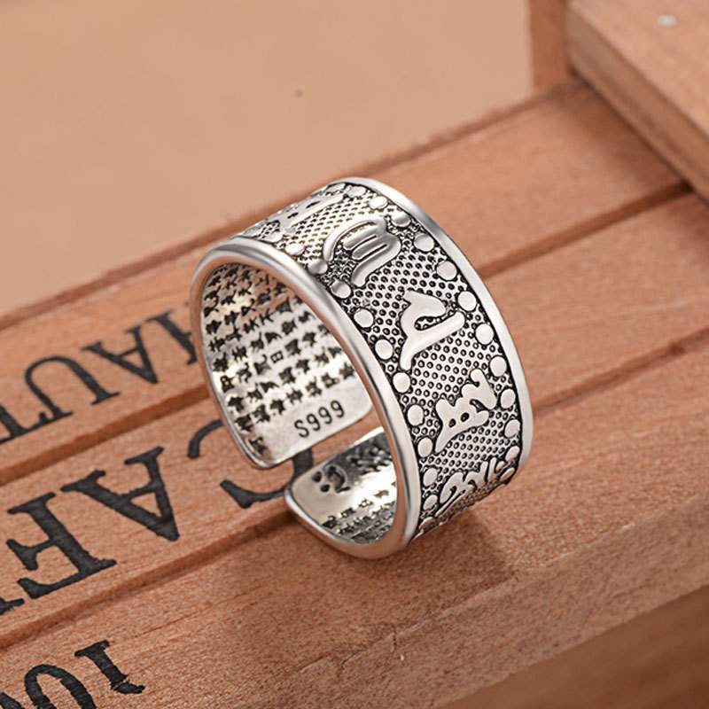 Zilveren Vintage Mantra Ring Myspirituals
